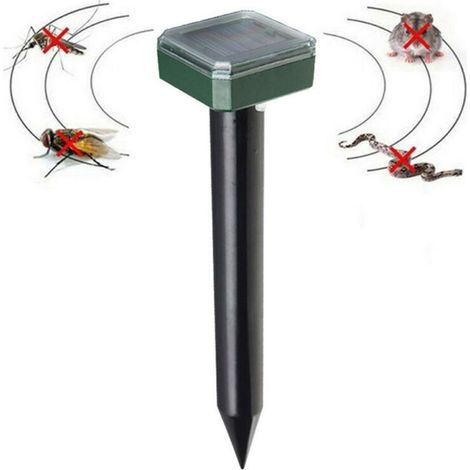 Répulsif solaire anti-taupes ultrasonique pour l'extérieur, dissuasion sonique – Bouchon effrayant les campagnols pour pelouse, jardin et cour, répulsif de marmotte, serpent, rongeur, gopher, pointes, (1/5)