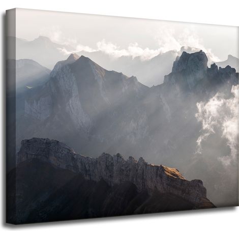 Leinwanddruck Natur Berge in den Wolken 50x40 cm