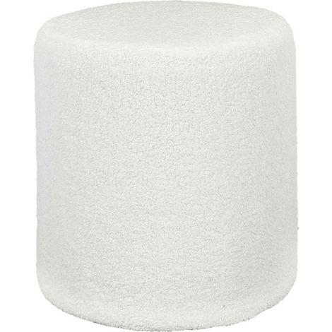 Pouf Bouclette "Rhea" 35cm Blanc