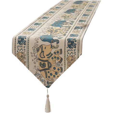 Elegante runner da tavola con motivo a elefanti - 35150 cm