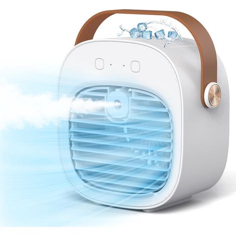 Mini condizionatore d'aria personale, ricaricabile da 4000 mAh, 3 velocità, raffreddamento ad acqua silenzioso, ventilatore da ufficio per casa, camera da letto, viaggi e uso esterno (1/5)