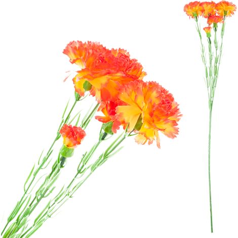 Bouquet di garofani artificiali a ramoscello, arancione, 60 cm (1/5)