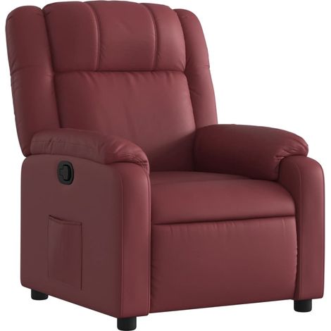 Maison Exclusive - Sillón reclinable de cuero sintético rojo tint (1/5)