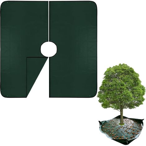 Bâche d'Élagage Paysager 200x200cm avec Trou 12'' (Vert Foncé) (1/5)