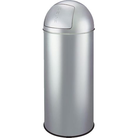 King Home Pattumiera in acciaio lt 25 25x60h cm con apertura a spinta finitura a specchio