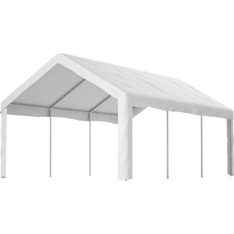 Garage tentes auto 6x4 m avec portes roulantes avant et arrière, structure renforcée et toit latéral amovible (1/5)