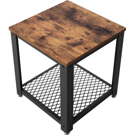 Tavolino da salotto industrial in legno rustico e metallo (1/5)