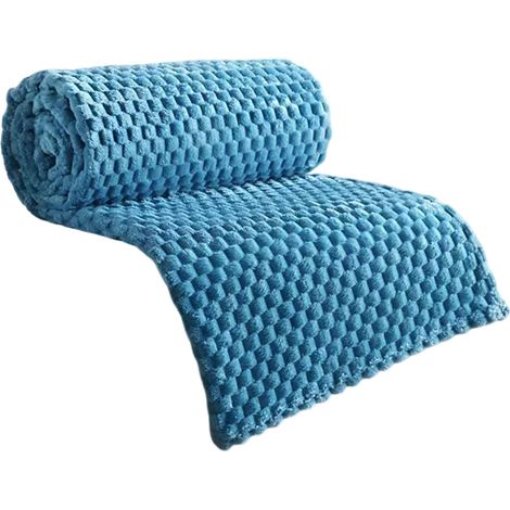 1 Couverture, flanelle polaire, motif jacquard hexagonal, velours côtelé, 150x200 cm, maison camping voyage (1/5)
