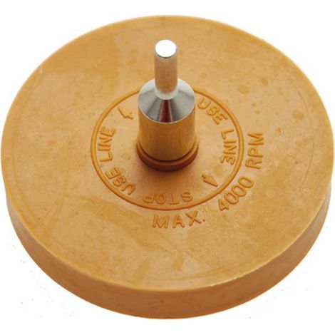 Disque gomme en caoutchouc pour decoller enlever les adhesifs (1/2)