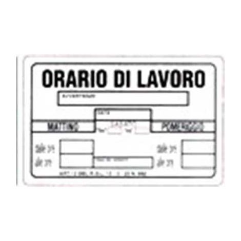 Cartello orario di lavoro cm 20X30 (1/2)