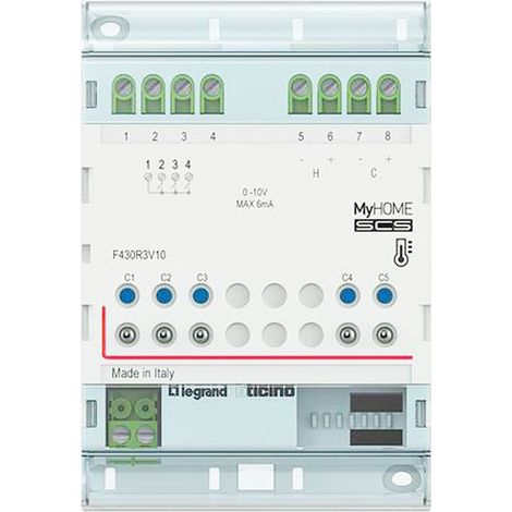 Actionneur 3 relais indépendants + 2 sorties 0 10 V MyHOME BUS 4 modules BTICINO F430R3V10