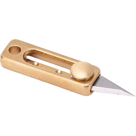 Mini-Hebelmesser aus Messing und Edelstahl mit Schlüsselanhänger, tragbares Öffnungswerkzeug für Pakete und Briefe (1/4)