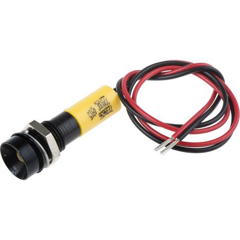 Voyant LED lumineux Jaune RS PRO, dia. 8mm, 220V c.a., IP67 ( Prix pour 1 )