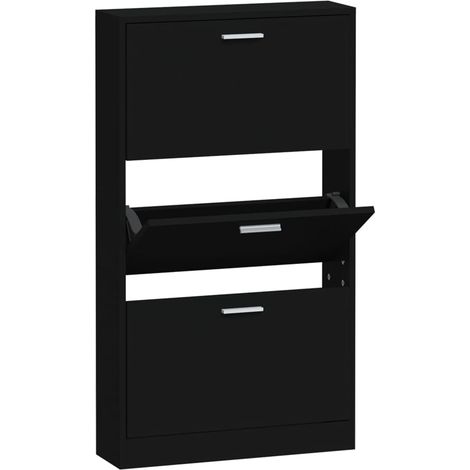 Scarpiera Nera 59x17x108 cm in Legno Multistrato vidaXL (1/5)