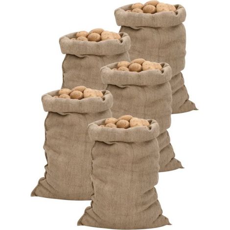 Sacs en jute 5 pcs 60 x 105 cm – 100% jute, 340 g/m², pack de 5 (1/5)
