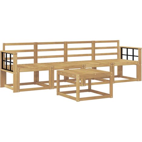 Set di divani da esterno 5 pz Bianco Legno di Acacia Massello vidaXL (1/5)