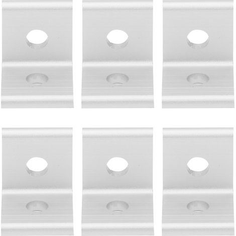 Équerre de fixation en aluminium L 90° 10 pièces, connecteur industriel 4040, 2 trous, support d'angle robuste pour établi et structure. (1/5)