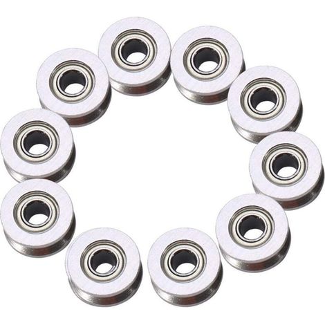 Roulement à Billes de Rail Poulie de Guide de V-Cannelure en Acier Miniature V624ZZ Double Bouclier 4x13x6mm pour Système de Mouvement Linéaire de Rail (1/4)