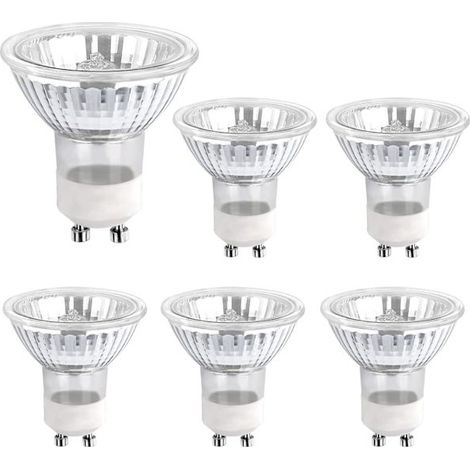 Ampoule halogène GU10 35 W 230 V, 380 lm, blanc chaud 2700 K, spot halogène dimmable, pour éclairage de meubles et présentoirs, lot de 6 (1/5)