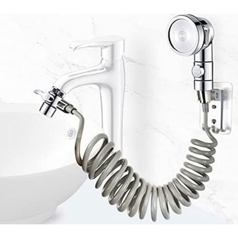 Ensemble Pommeau Douche pour Lavabo, Douchette de Salle de Bain, Tuyau Télescopique, Parfait pour Laver les Cheveux ou Nettoyer le (1/5)