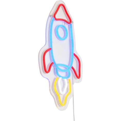 QAZQA Applique murale néon multicolore LED incluse - Rocket