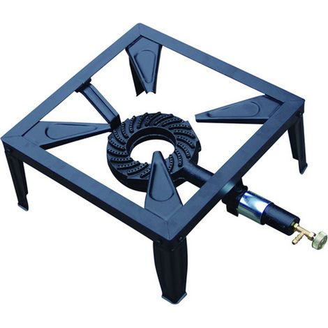 Fornellone a Gas 4 Piedi 30x30 cm Bruciatore 125 mm in Ferro 5,8 kW POWERFIRE4S