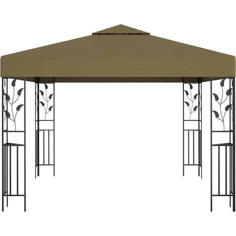 vidaXL Cenador gris taupe 3x3 m 180 g/m² (1/2)