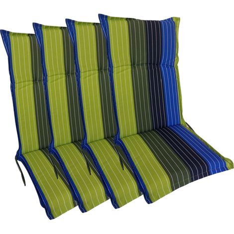 4x Hochlehner Polsterauflage 123x50cm Stuhlkissen Sesselauflage Sitzpolster
