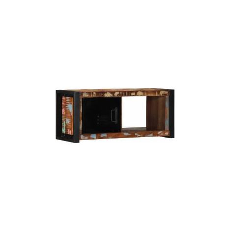 Meuble TV 80x30x35 bois massif de récupération (1/5)