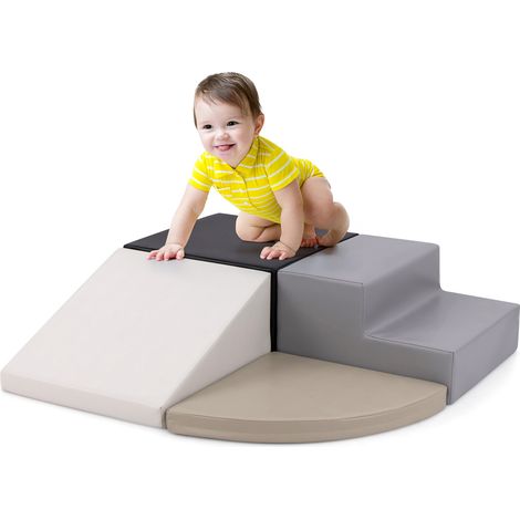 Set de jeu de blocs de mousse 4 pièces pour grimper et ramper pour bébé - noir (1/5)