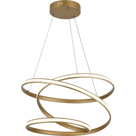 Suspension LED moderne dorée anneau 50W Ø60 Reality