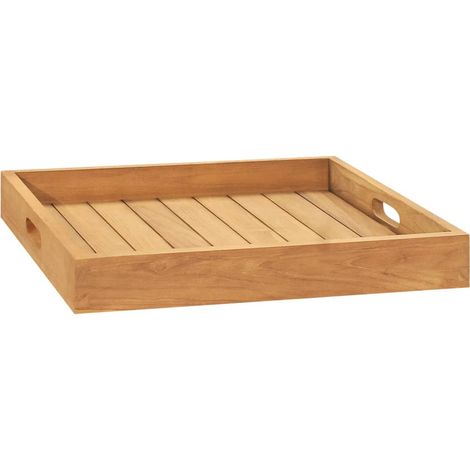 Bandeja de madera de teca maciza 50x50 cm vidaXL (1/5)