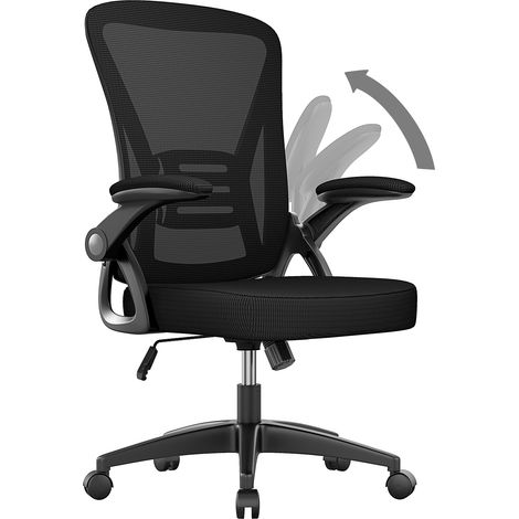 Xhomrattan Bürostuhl, ergonomischer Stuhl mit Rollen, höhenverstellbar, Lendenwirbelstütze, verstellbare Rückenlehne, max. Belastbarkeit 150 kg, Schwarz