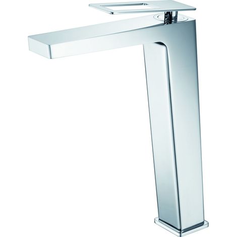 IMEX Serie SUECIA BDC032-3 – Miscelatore monocomando für hohen Waschtisch aus verchromtem Messing und Zamak Keramikkartusche Ø26 mm inkl 2 flexible 3-8 Höhe 289 mm
