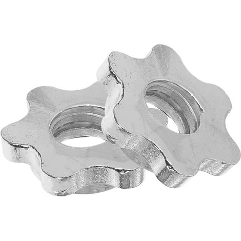 Écrous hexagonaux de verrouillage double argentés pour haltères (1/5)