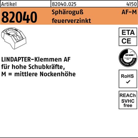 Klemme R 82040 MM 16 Sphäroguß feuerverz. 1 Stück LINDAPTER (1/2)