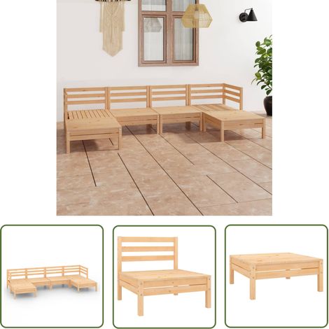 Salon de jardin 6 pcs - Canapé de jardin - Ensembles de Meubles d'exterieur - Bois de pin massif Chic-923519 (1/5)