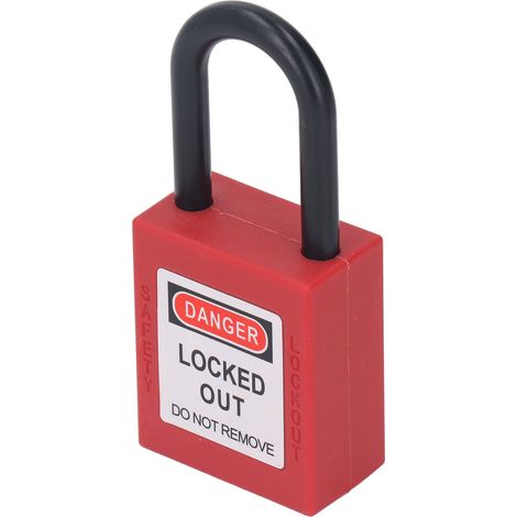 38-mm-Lockout-Tagout-Schloss, staubdicht, energieisoliert, aus Nylon gefertigt, mit 2 Schlüsseln (1/5)