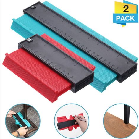 CSPARKV Set of 2 Contour Gauge Shape Template L.25 cm + L.12 cm Gift for DIY Carpentry Laying Parquet/Carpet/Tiles