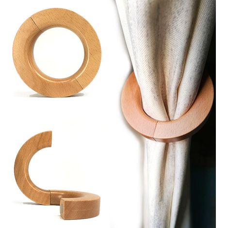 Fermacravatte/fermatende in legno magnetici resistenti, appendiabiti in legno multifunzionale (A), stile classico europeo retrò (1/5)
