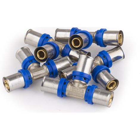 Raccord multicouche à sertir multi profils, té égal Ø16 mm, lot de 5 pièces (1/5)