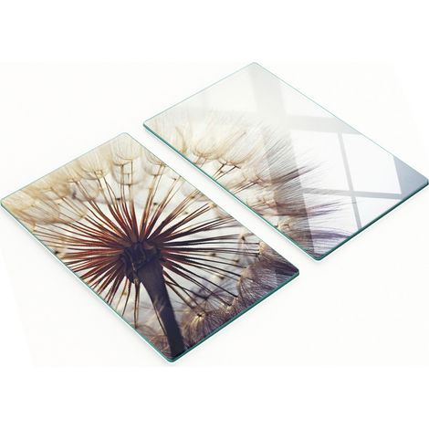 Tablas de cocina decorativas de vidrio multifuncionales con dise帽o de diente de le贸n, 2x30x52 cm.