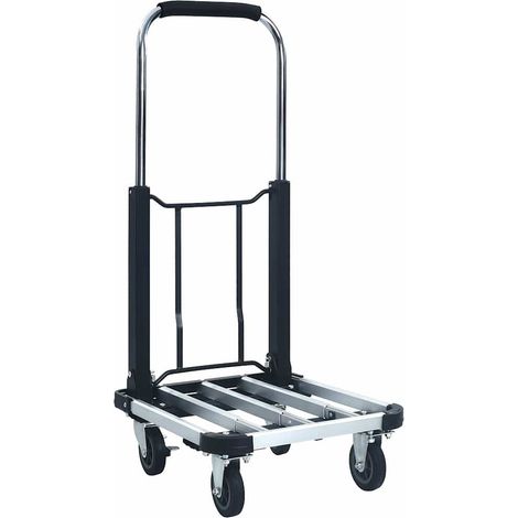 vidaXL Carrito de transporte plegable de aluminio plateado 150 kg (1/2)