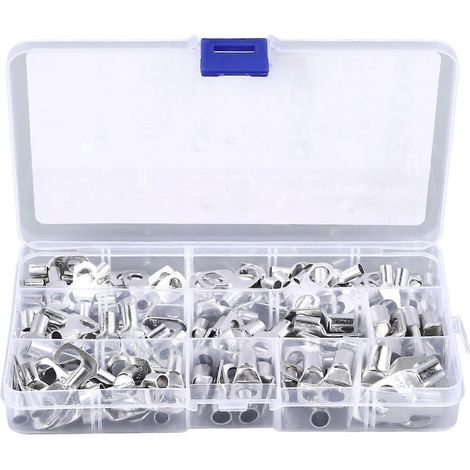 Jeu de 130 cosses de câble, multifonctionnelles, œillets SC en cuivre stables, cosses tubulaires annulaires