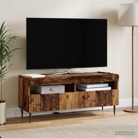 vidaXL Mueble de TV LED HAARLEM 100 x 35 x 43 cm Madera envejecida (1/5)