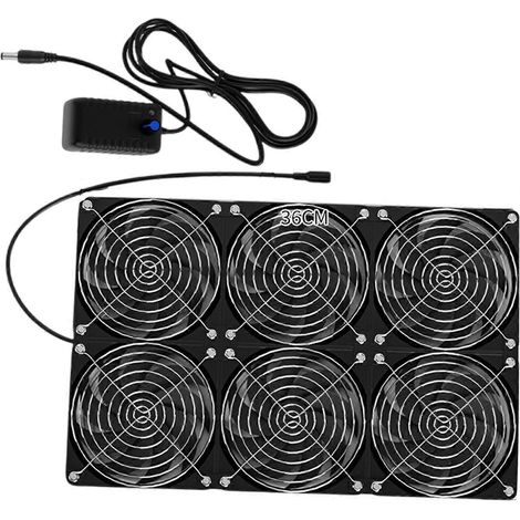 Effizienter 12V Router-Lüfter für elektronische Geräte und Schränke mit einstellbarer Drehzahl für optimale Belüftung, mehrfarbig (zweireihig, 6 Lüfter) (1/5)