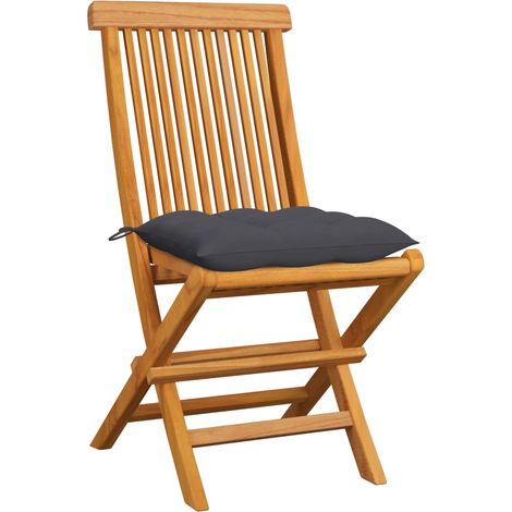 Maison Exclusive - Sedie da Giardino con Cuscini Antracite 6 pz Massello di Teak