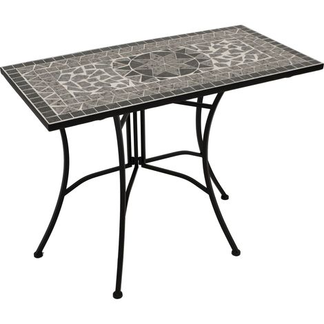 Wandtisch SIENA rechteckig 45x90cm, Eisen + Mosaik grau (1/5)