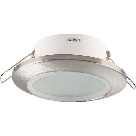 V-TAC VT-981 spot led encastré rond convexe GU10 spot couleur nickel satiné en polycarbonate IP44 sku 6700 (1/5)