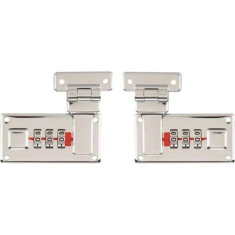 2 Pièces Moraillon de Boîte à Outils, Moraillons de Valise à Bagages Avec Serrure à Combinaison, Combinaison de Remplacement à 3 Chiffres(Argenté Couleur)